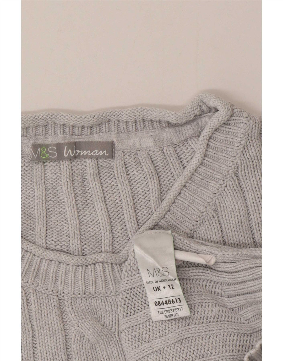 Maglione maglione girocollo da donna Marks & Spencer UK 12 Cotone blu medio