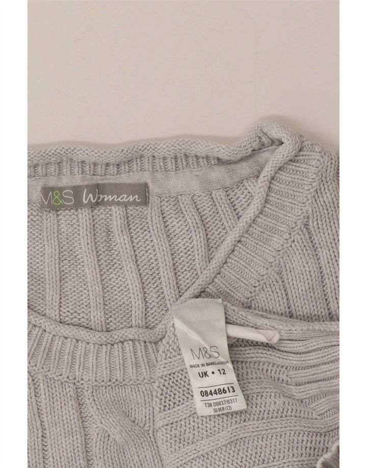 Maglione maglione girocollo da donna Marks & Spencer UK 12 Cotone blu medio