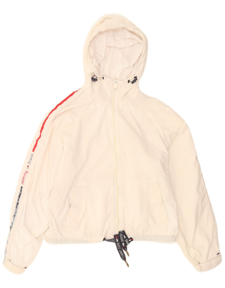 Giacca antipioggia grafica oversize da donna Tommy Hilfiger UK 6 XS Bianca