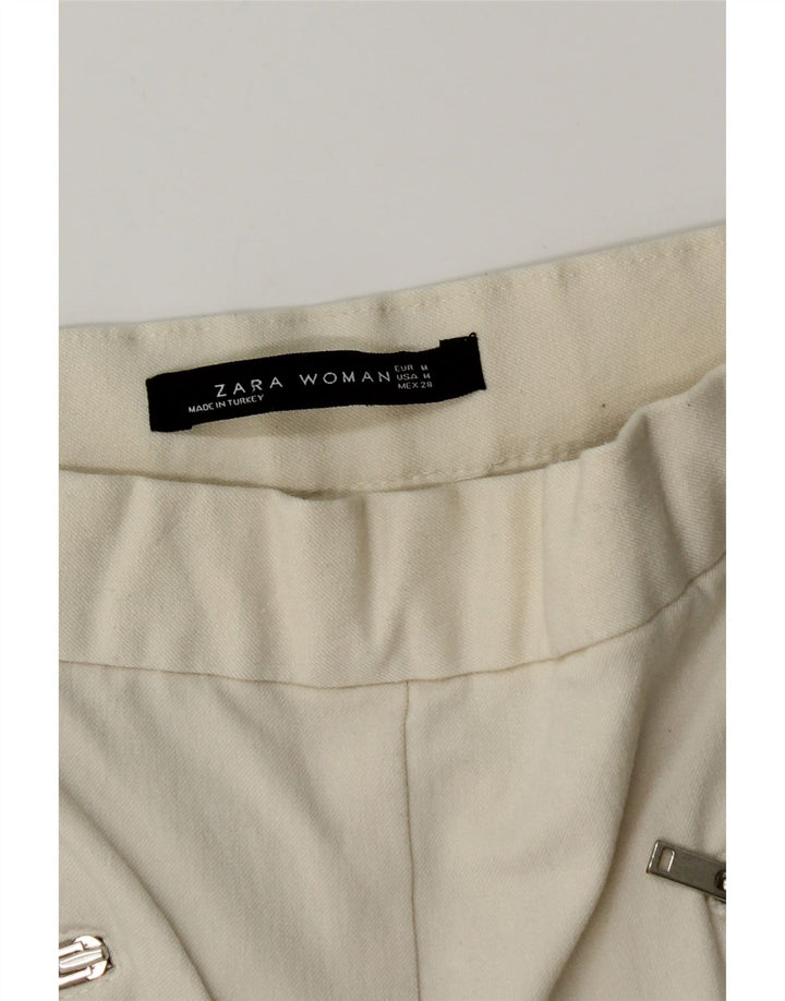 Pantaloni casual skinny da donna ZARA medi W28 L28 bianco sporco