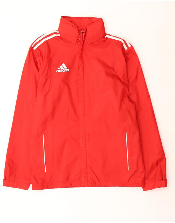 Giacca a vento da uomo Adidas piccola in nylon rosso