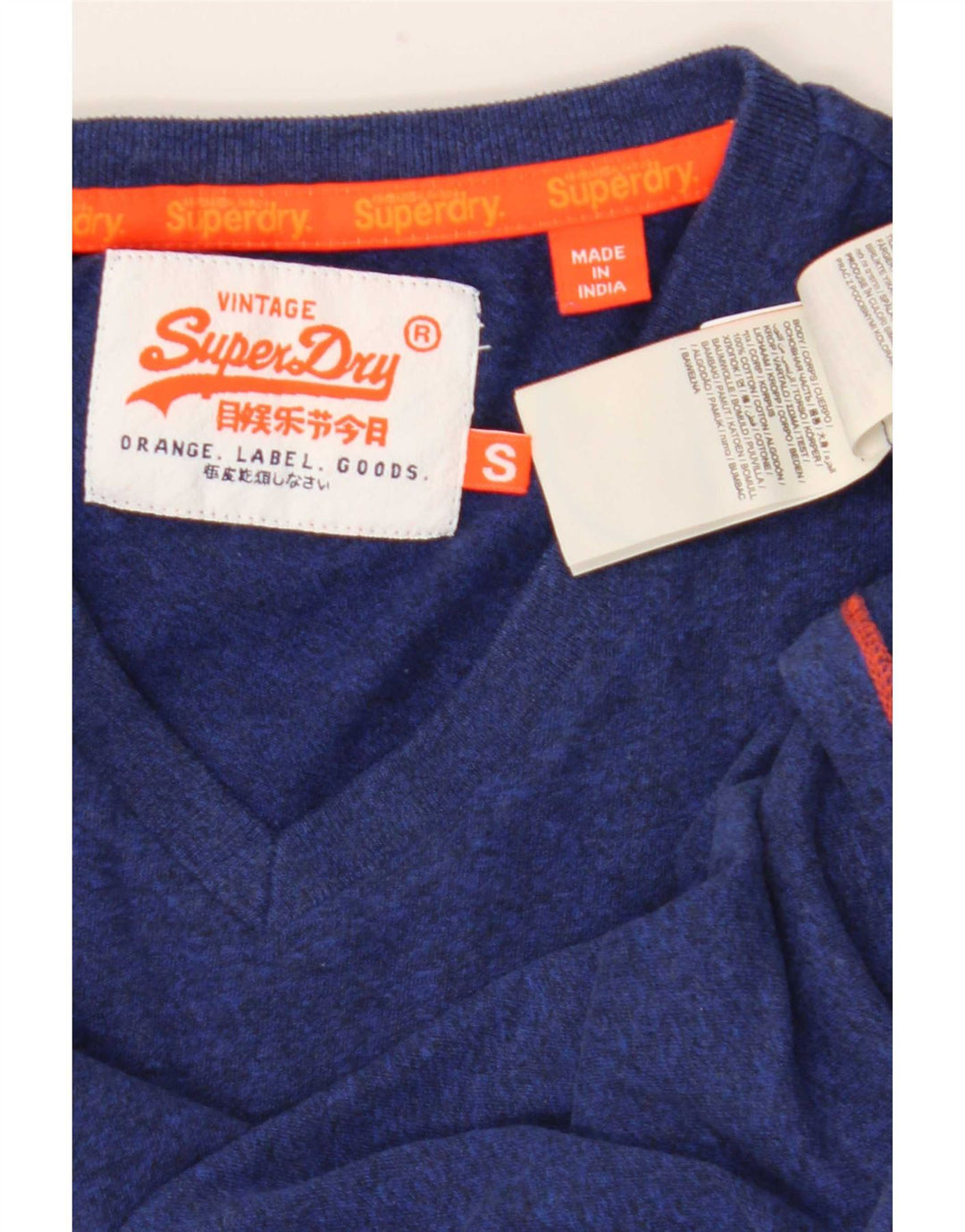 T-shirt da uomo Superdry Top Small in cotone blu navy