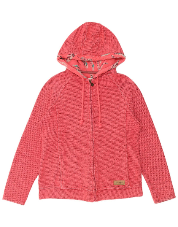 Maglione con cappuccio e zip da donna Weird Fish UK 10 piccolo cotone rosa