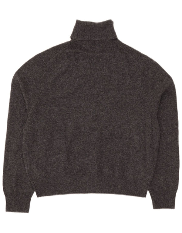 Maglione maglione corto da donna Massimo Dutti con collo alto UK 10 piccolo grigio