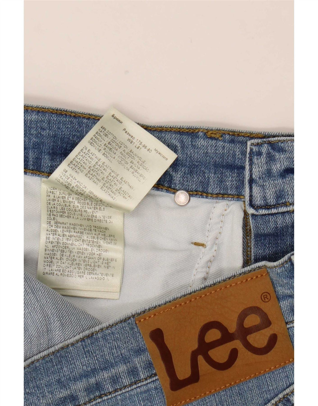Jeans Lee Daren Zip Fly Slim da uomo W32 L32 in cotone blu