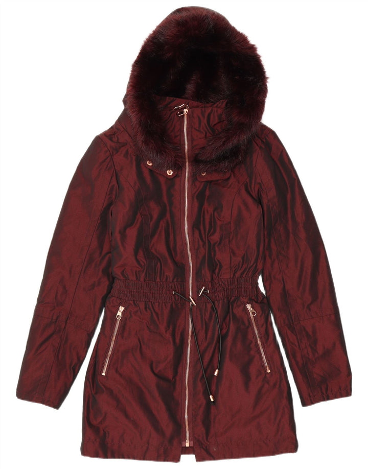 Giacca Parka con cappuccio da donna Ted Baker taglia 1 XS poliestere bordeaux