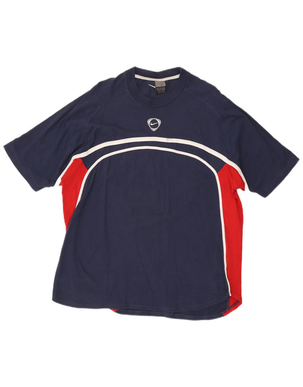 T-shirt da uomo Nike Top UK 45/47 XL blu navy in cotone color block