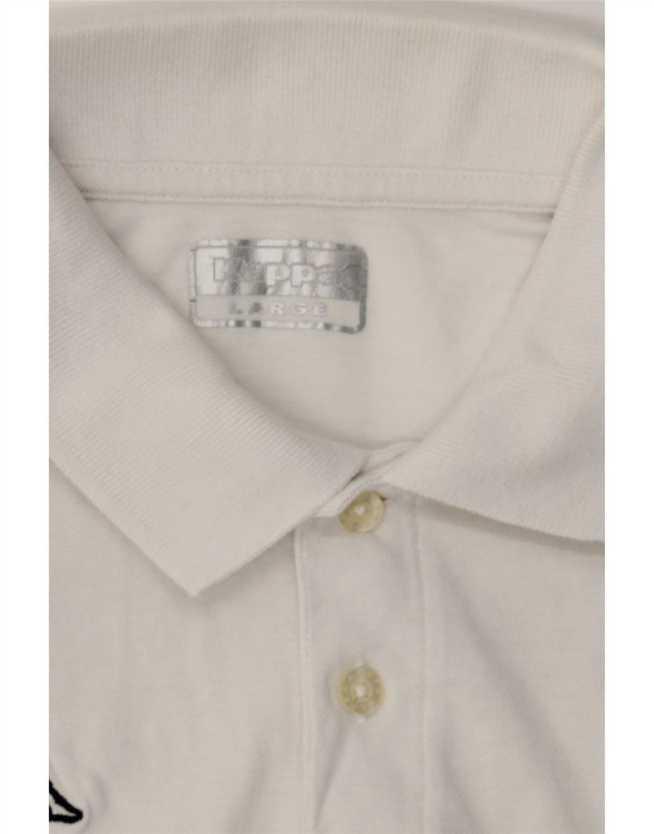 KAPPA Mens Polo Shirt Large White Cotton Vintage Kappa and Second-Hand Kappa from Messina Hembry 