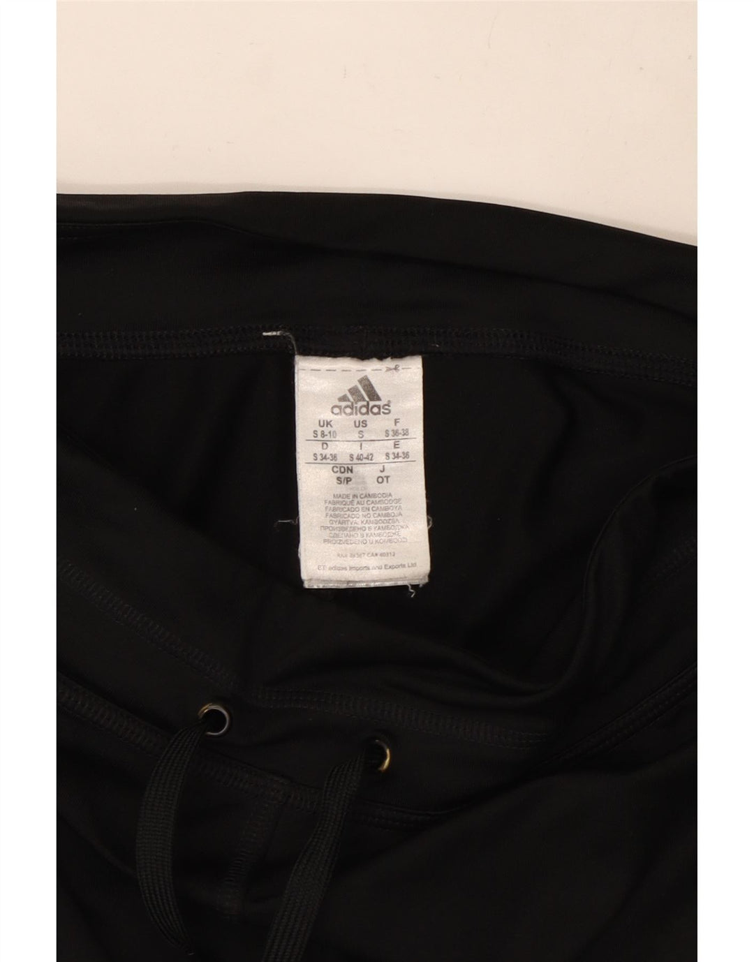 Pantaloni della tuta da donna Adidas UK 10 piccoli poliestere nero