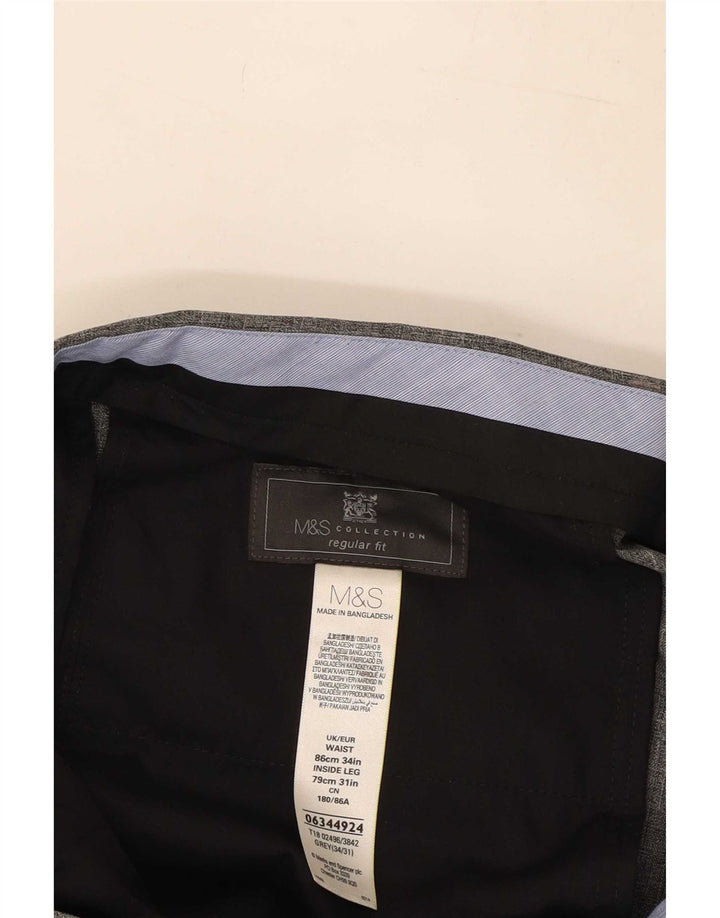 Marks & Spencer Uomo W34 L31 Poliestere grigio