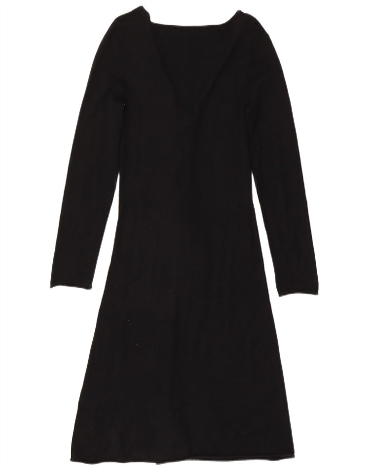 Abito maglione a maniche lunghe da donna Phase Eight con volant sul davanti UK 8 piccolo nero