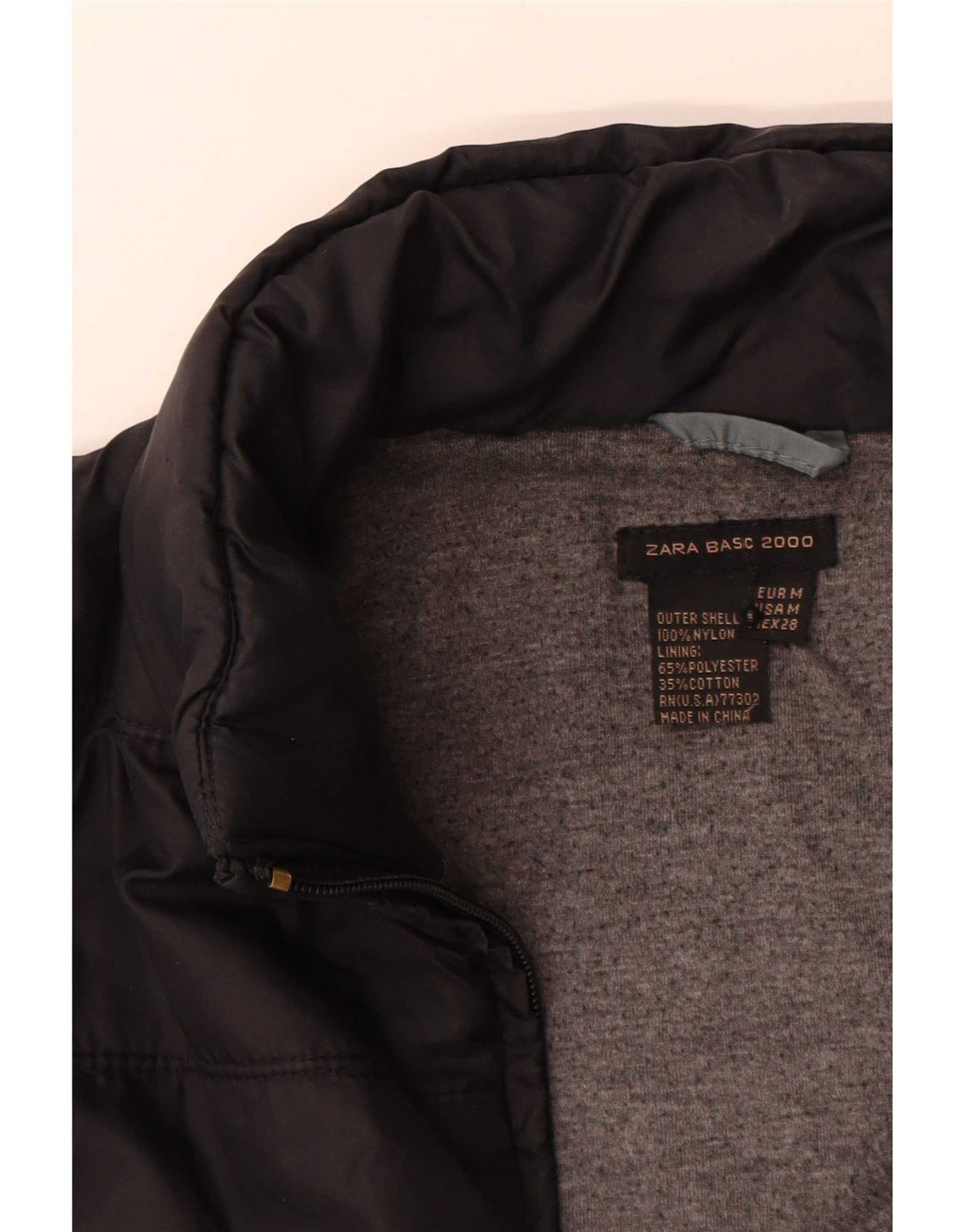 Giacca imbottita da donna Zara UK 12 nylon nero medio
