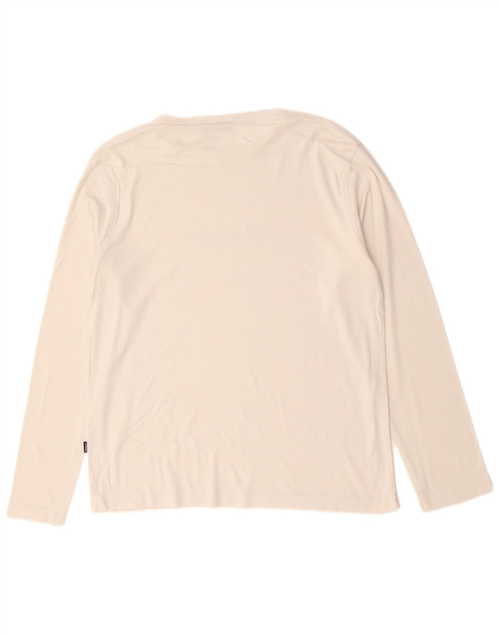 Top grafico da uomo Lerros manica lunga XL in cotone bianco