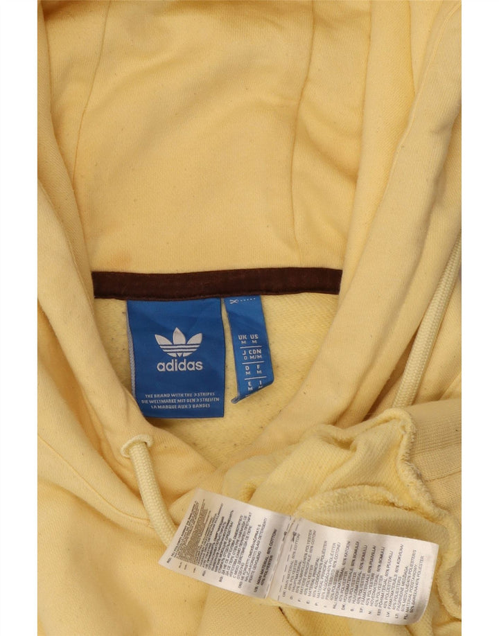 Felpa con cappuccio oversize da donna Adidas UK 14 cotone giallo medio