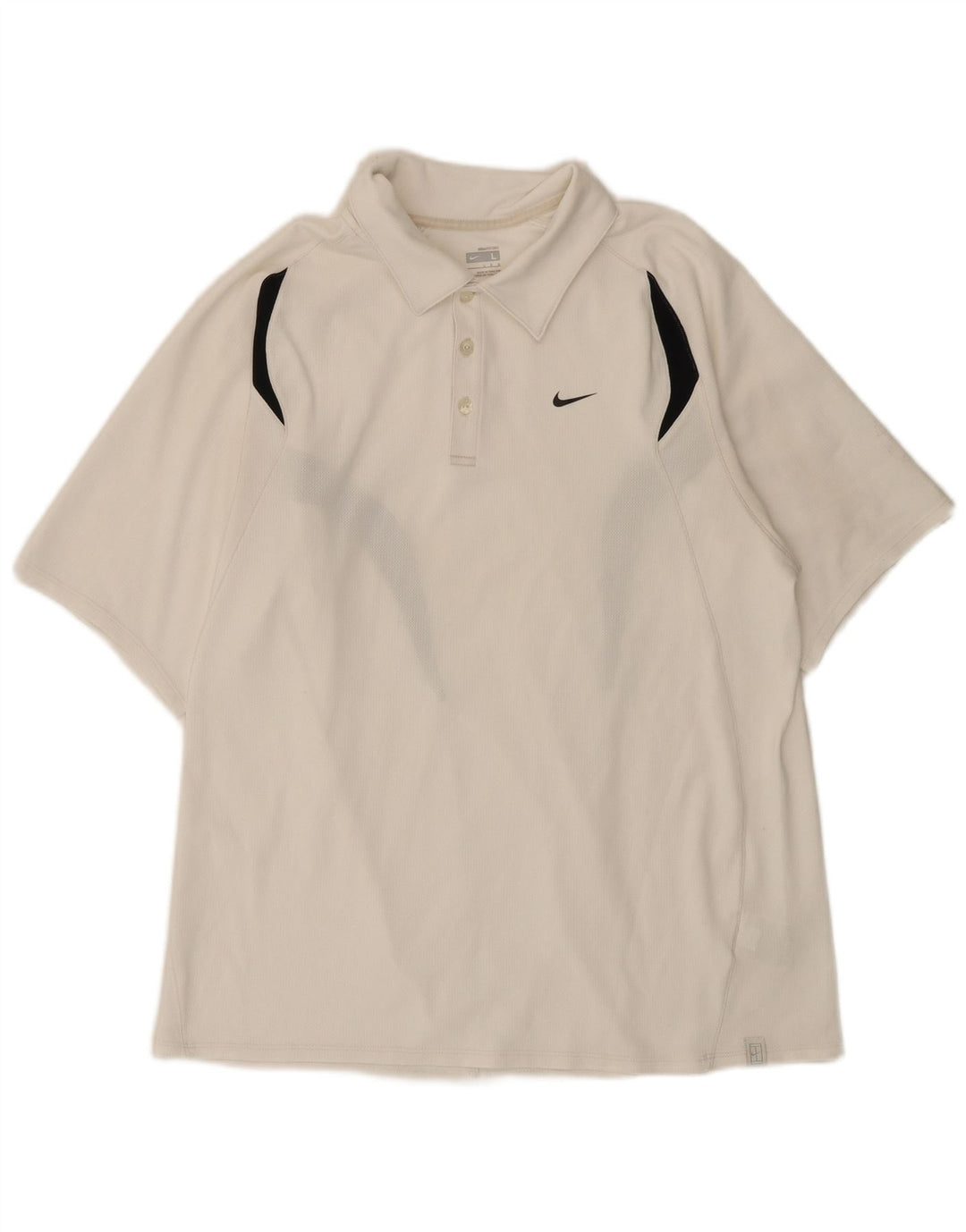 Polo Nike da uomo grande in poliestere color block bianco