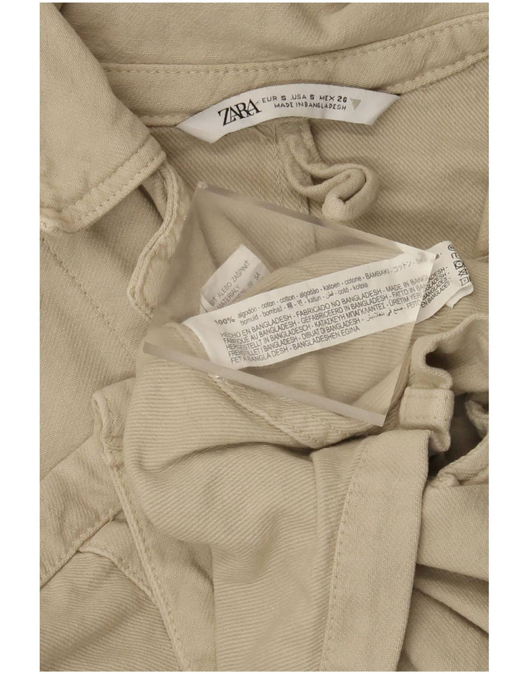 Giacca multiuso oversize da donna Zara UK 10 piccola in cotone kaki