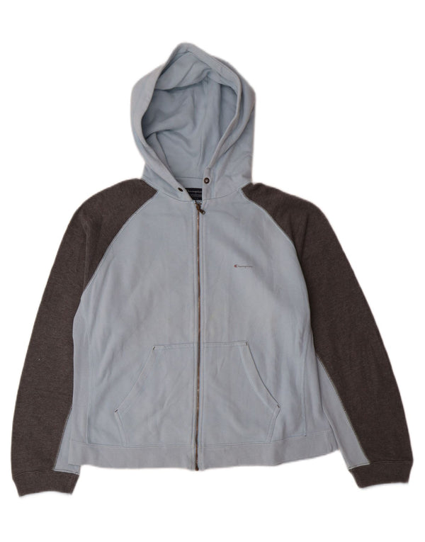 Felpa con cappuccio e zip da donna CHAMPION UK 18 XL Cotone color block blu