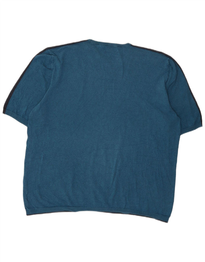 T-shirt da uomo Marks & Spencer Top 3XL in cotone color block blu