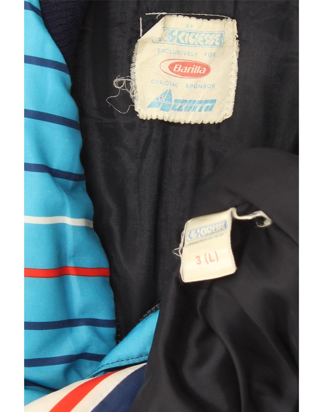 Gilet imbottito da uomo Azzurra UK 40 Large Blu Navy Colourblock Poliestere