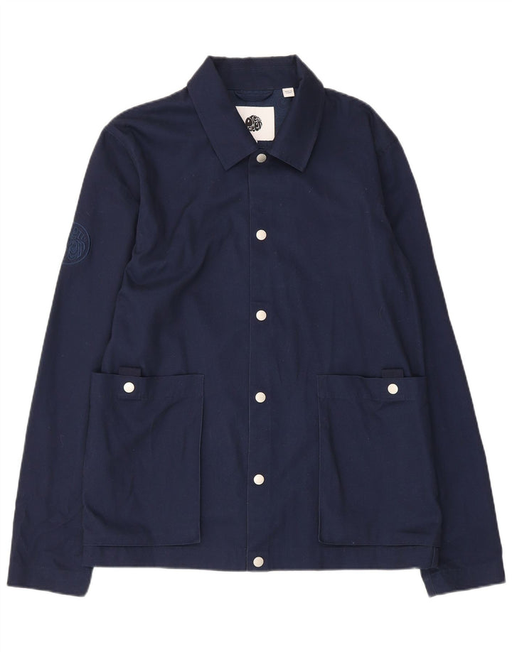 Giubbotto bomber da uomo Pretty Green UK 36 piccolo cotone blu navy