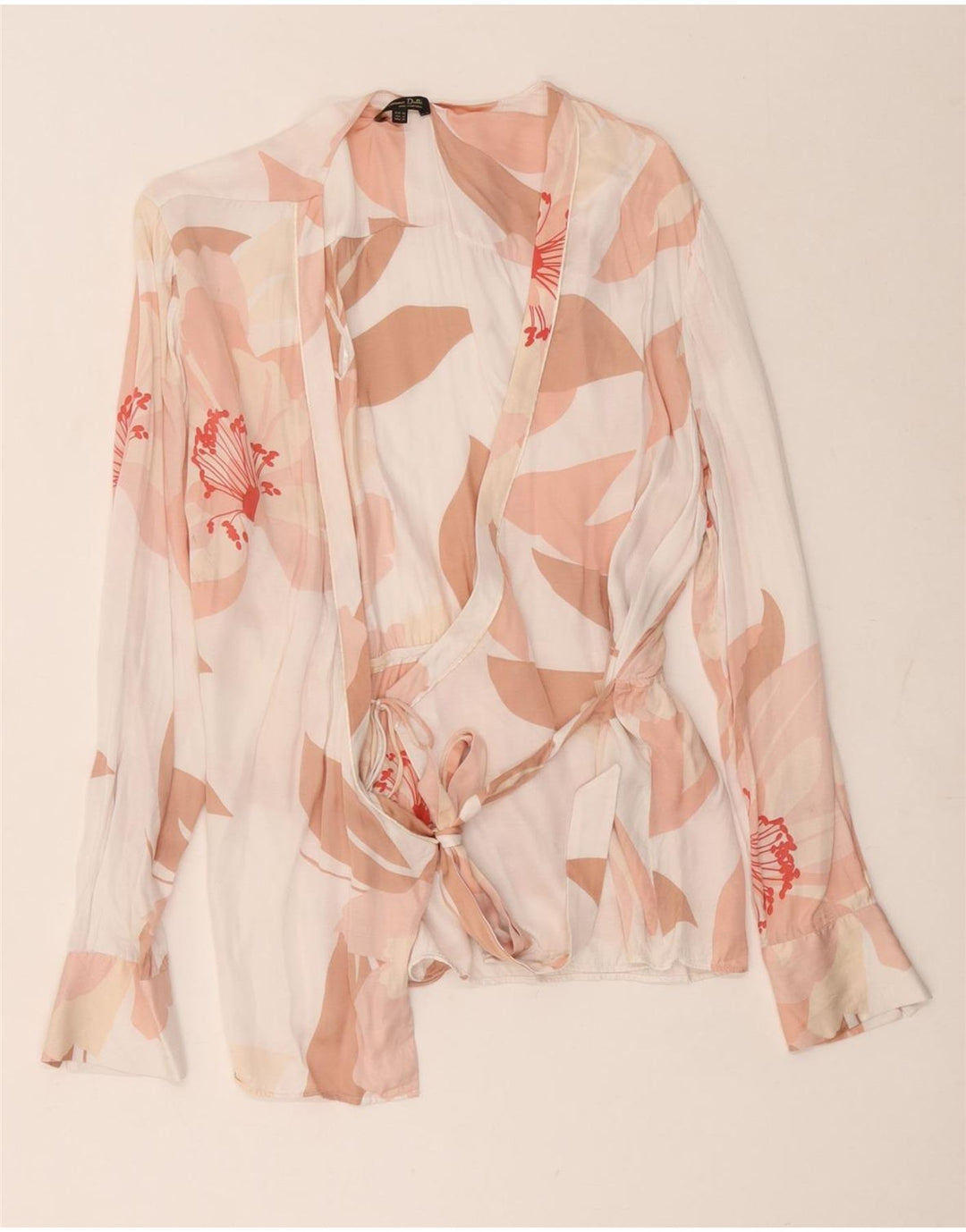 Camicetta a camicia da donna Massimo Dutti EU 42 Grande viscosa floreale bianca