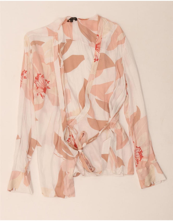 Camicetta a camicia da donna Massimo Dutti EU 42 Grande viscosa floreale bianca