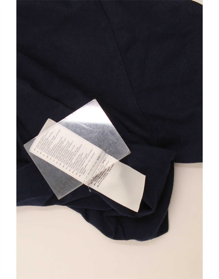 T-shirt grafica da uomo Adidas Top Small in cotone blu navy