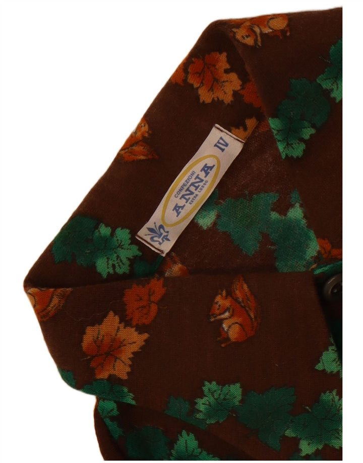Camicia da donna Anna UK 12 Marrone medio floreale