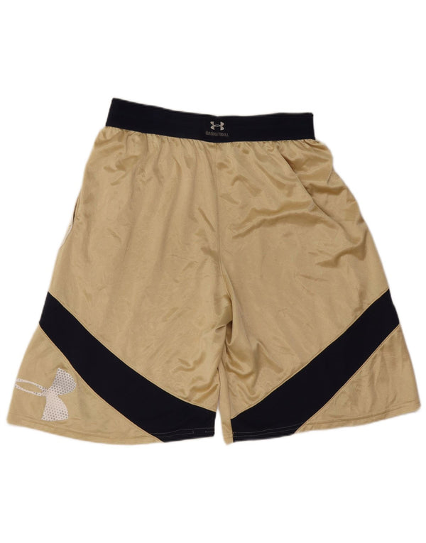 Under Armour Pantaloncini sportivi grafici da uomo di grandi dimensioni in poliestere color oro