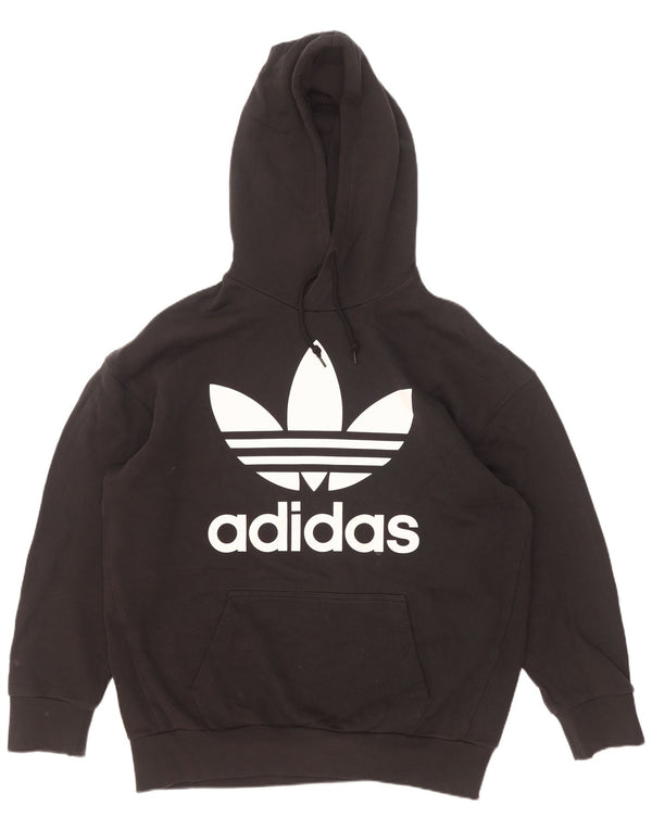 Felpa con cappuccio grafica Loose Fit da uomo Adidas, piccola, in cotone nero