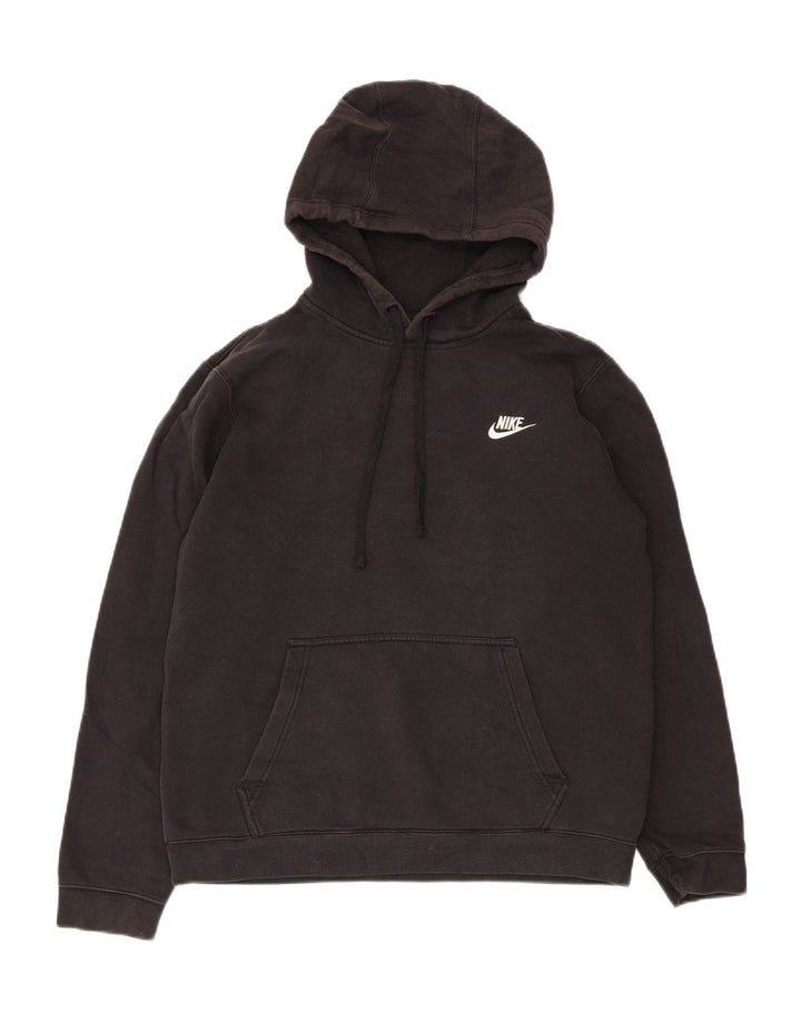 Felpa con cappuccio da uomo Nike, cotone medio nero