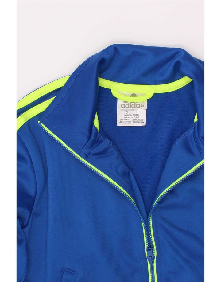 Giacca da ginnastica grafica da ragazzo Adidas 4-5 anni in poliestere blu