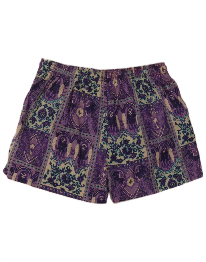 Pantaloncini da bagno da donna Equipe UK 14 grande cotone patchwork viola