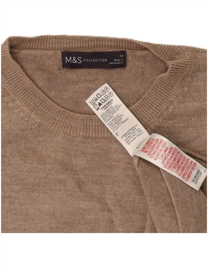 Maglione maglione girocollo da donna Marks & Spencer UK 14 Acrilico beige medio