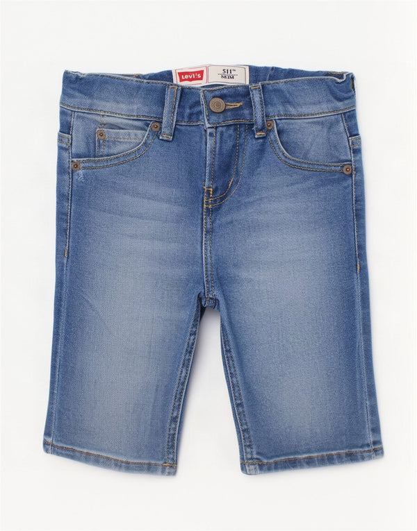 Levi's Ragazzi 511 Pantaloncini di jeans slim 7-8 anni W22 Cotone blu