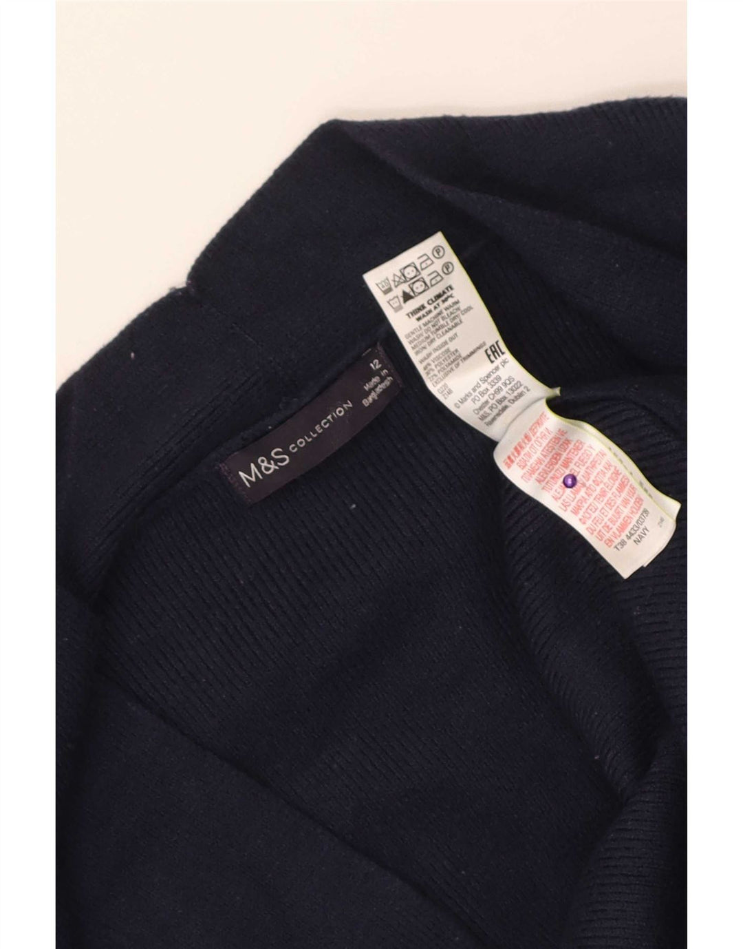 Maglione cardigan lungo da donna Marks & Spencer UK 12 medio blu navy