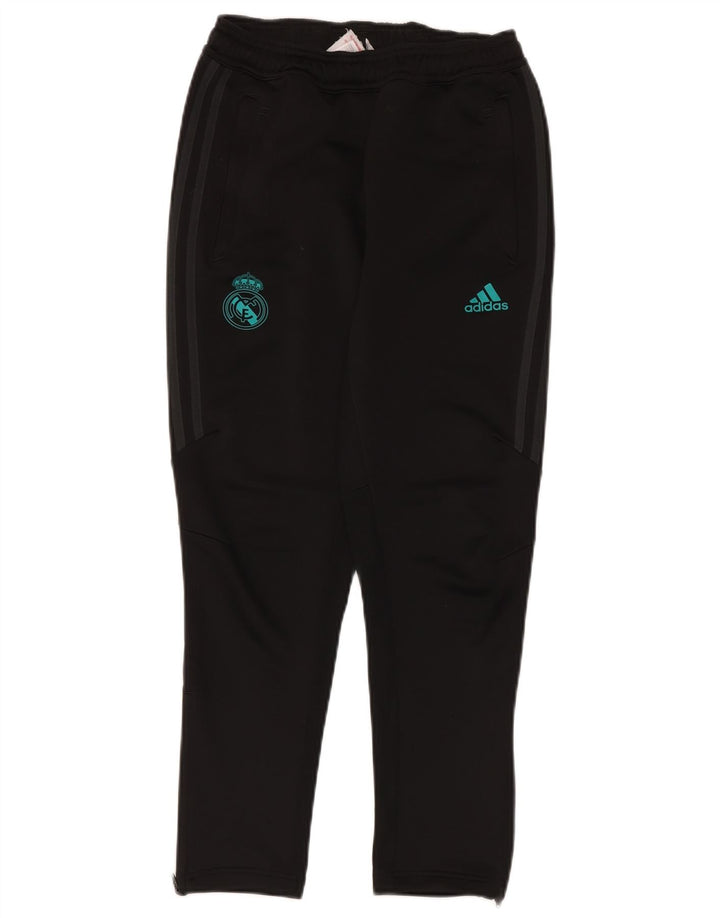 Pantaloni della tuta ADIDAS da ragazzo del Real Madrid 11-12 anni in poliestere nero