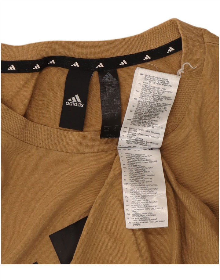 T-shirt grafica da uomo Adidas Top in cotone beige medio