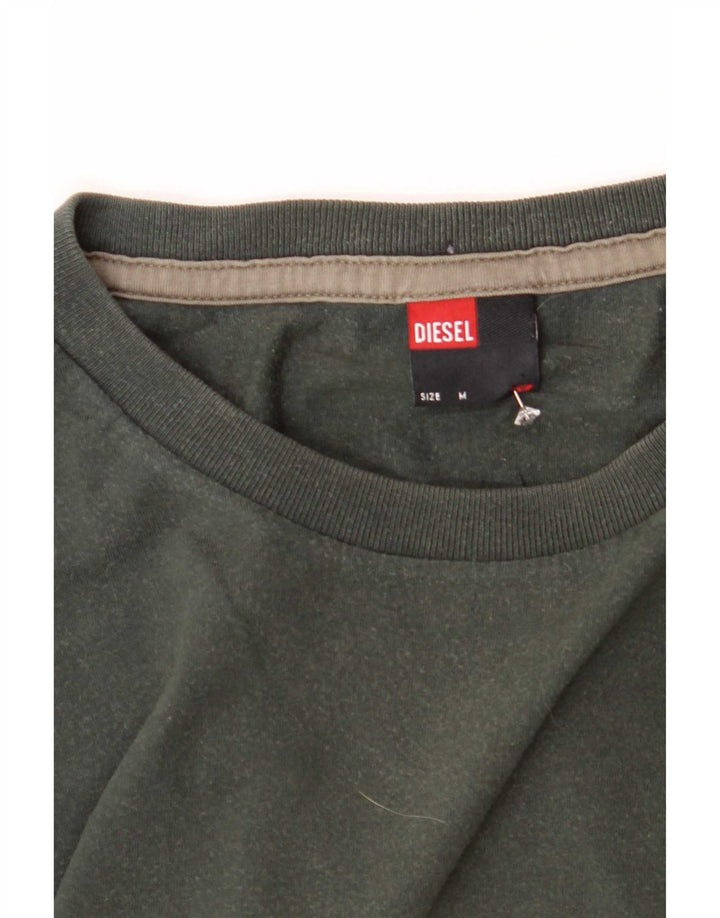 Diesel Top da uomo a maniche lunghe in cotone verde medio