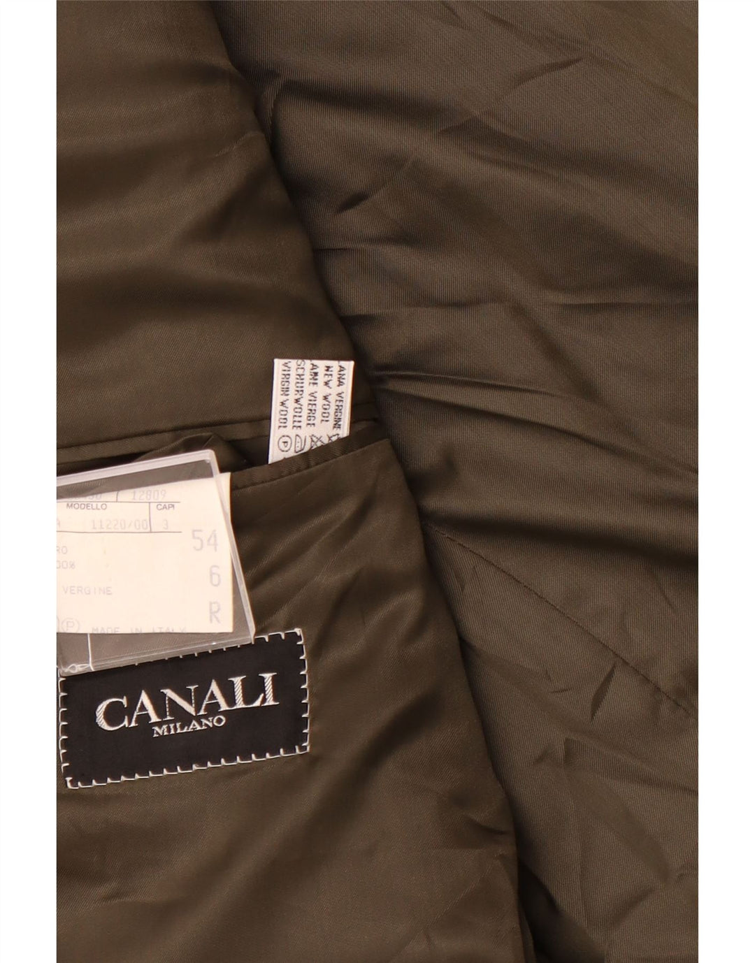 CANALI Mens 2 Button Blazer Jacket IT 54 2XL Khaki Houndstooth New Wool