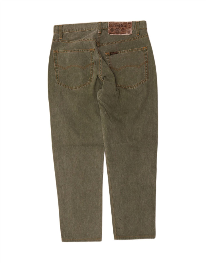 COTTON BELT Mens Cropped Jeans W33 L25 Khaki Cotton Vintage Cotton Belt and Second-Hand Cotton Belt from Messina Hembry 