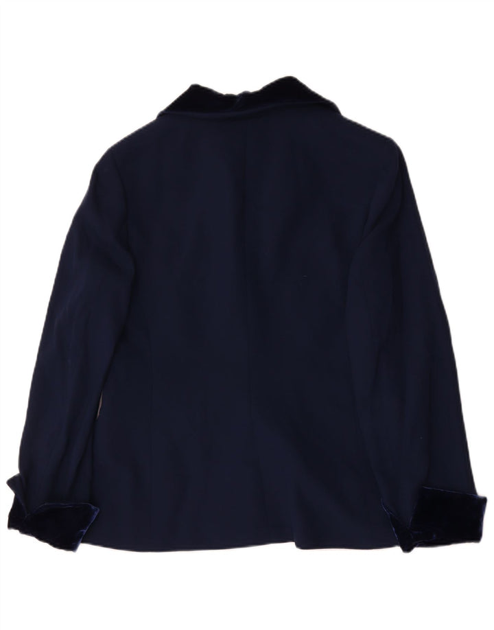 Giacca Blazer a 3 Bottoni da Donna Luisa Spagnoli IT 46 Large in Lana Blu Navy