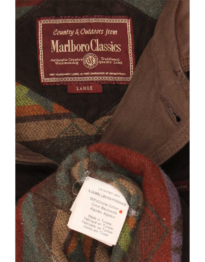Giacca da uomo Marlboro Classics UK 40 Large in cotone marrone