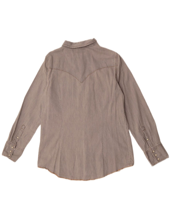 Camicia western da donna Wrangler UK 16 grande cotone grigio