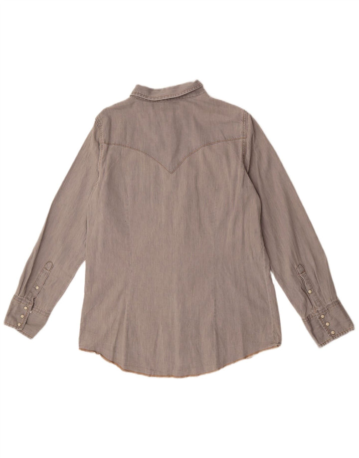Camicia western da donna Wrangler UK 16 grande cotone grigio
