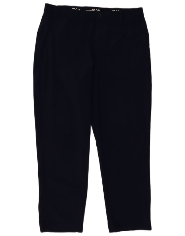 Pantaloni chino dritti da uomo Izod W40 L30 poliestere blu navy
