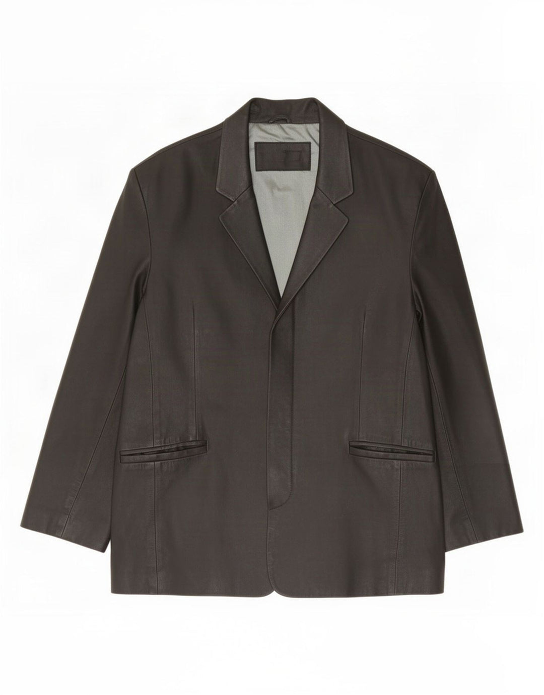 Giacca blazer in pelle da uomo vintage UK 42 XL nera