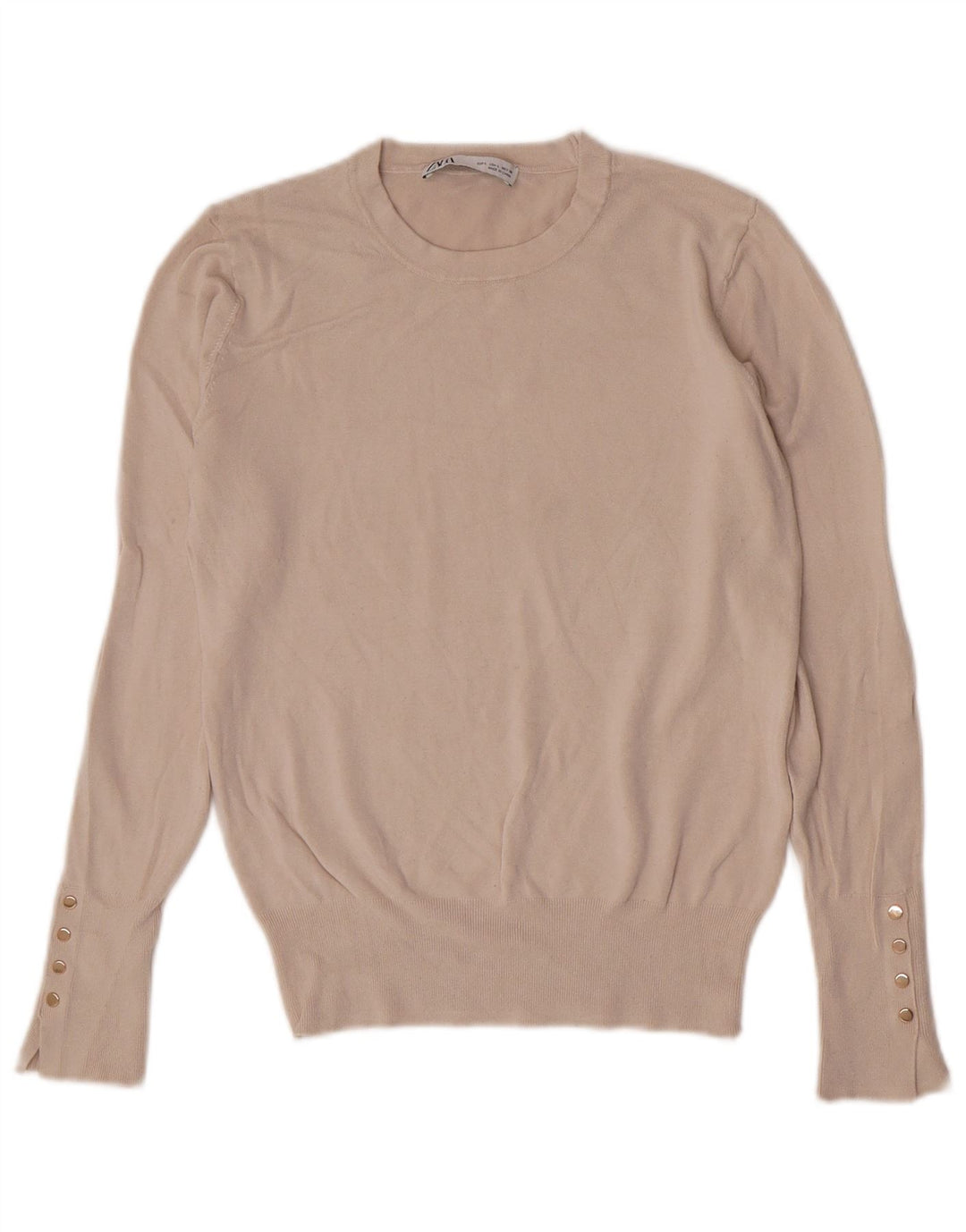 Maglione maglione girocollo da donna Zara UK 14 grande beige