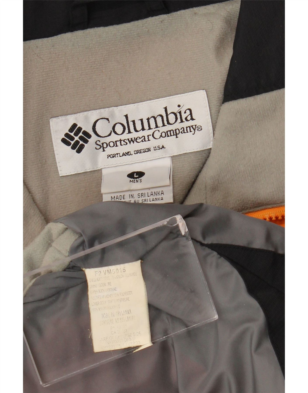 Giacca a vento da uomo Columbia UK 40 Large arancione in nylon color block