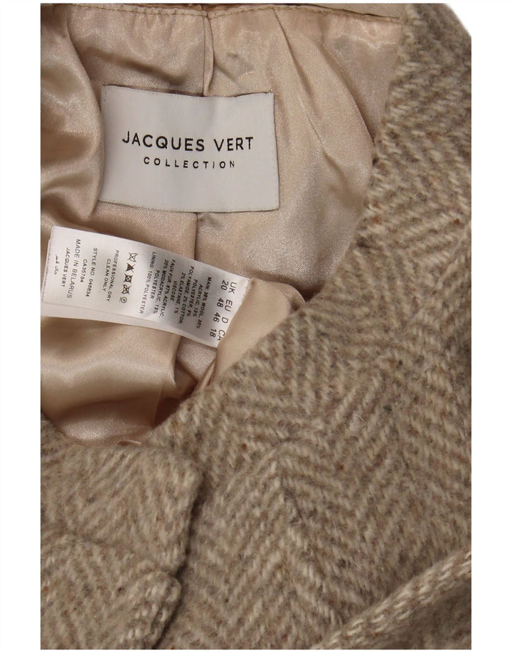 Soprabito da donna JACQUES VERT UK 20 XL Lana a spina di pesce grigia